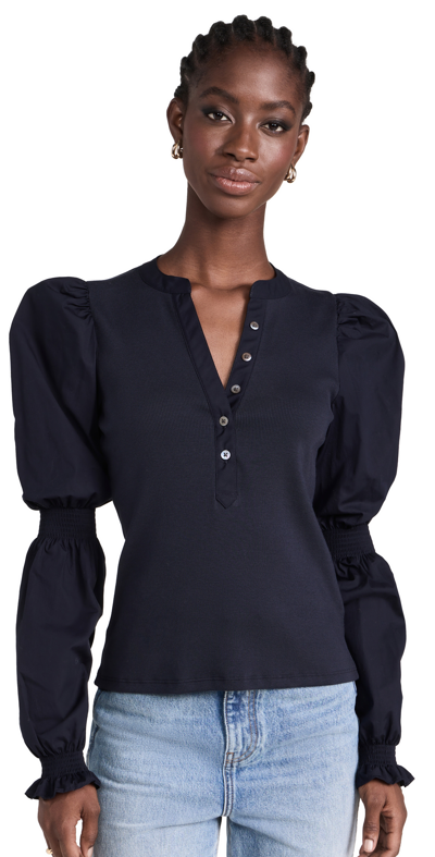 Shop Veronica Beard Jean Effy Top Navy