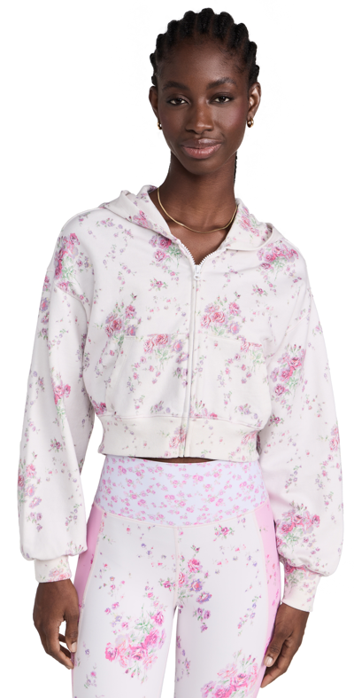 Shop Loveshackfancy Pierra Crop Hoodie Magenta Glow