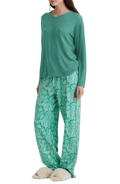 Shop Papinelle Feather Soft Long Sleeve Pajamas In Spearmint