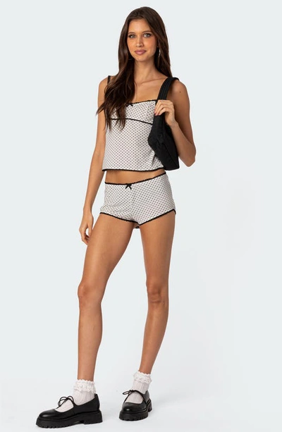 Edikted Kendall Polka Dot Microshorts In White