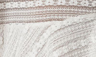 Edikted Lace Ruffle Off The Shoulder Long Sleeve Minidress In Cream