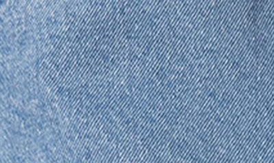 Shop Edikted Foldover Cuff Denim Miniskirt In Light-blue