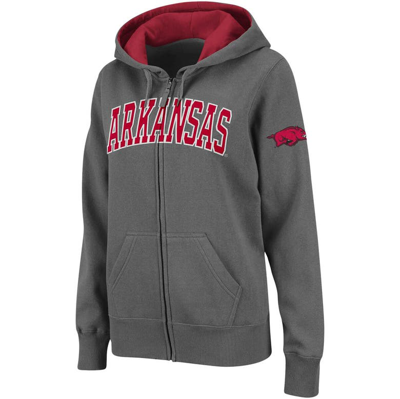 Shop Colosseum Charcoal Arkansas Razorbacks Arched Name Full-zip Hoodie