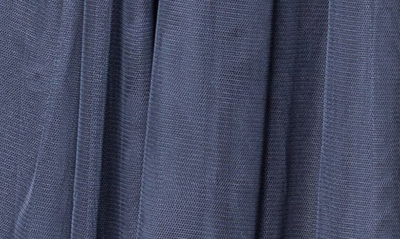 Popatu Metallic Sleeveless Tweed & Tulle Dress In Navy