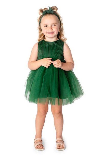 Shop Popatu Kids' Tulle Fit & Flare Dress In Green