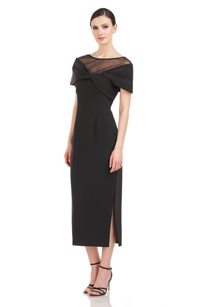 Shop Js Collections Tillie Illusion Lace Detail Sheath Dress In Black