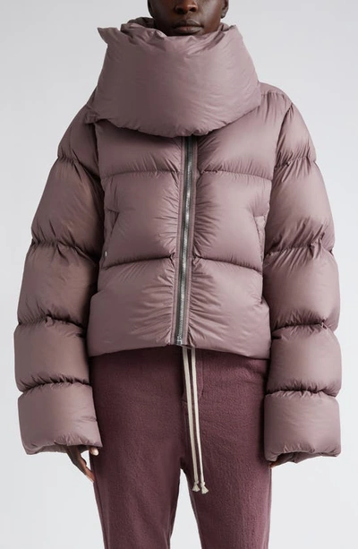 Shop Rick Owens Funnel Neck Down Puffer Jacket In Mauve