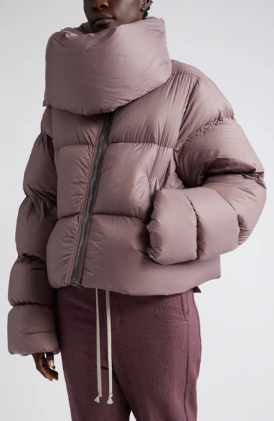 Shop Rick Owens Funnel Neck Down Puffer Jacket In Mauve