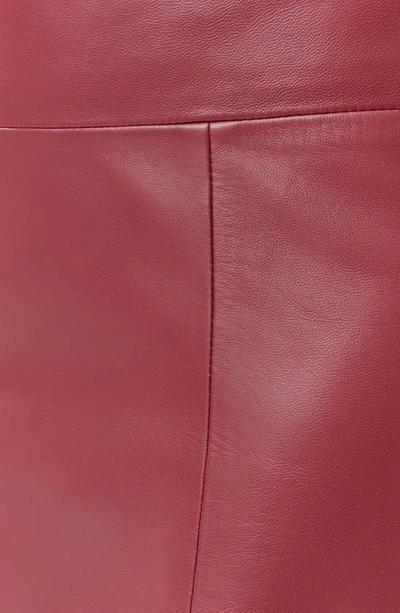 Shop Atm Anthony Thomas Melillo Flare Leather Midi Skirt In Wine
