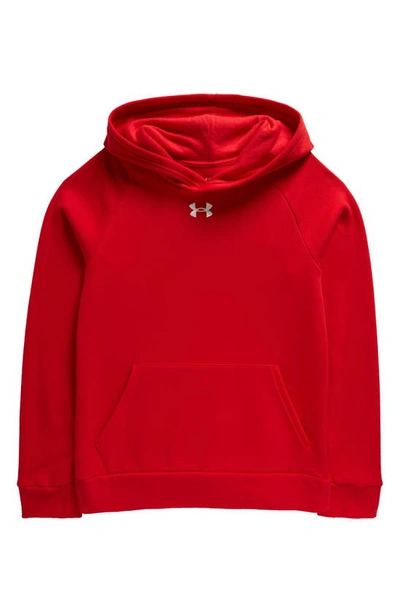 Shop Under Armour Kids' Rival Fleece Hoodie In Red / / White