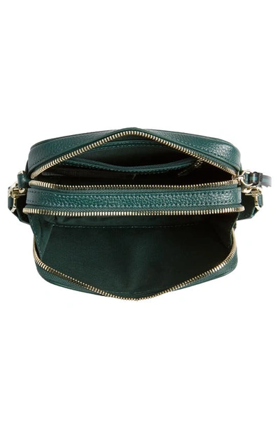 Shop Ted Baker Mini Stunna Leather Crossbody Bag In Dark Green