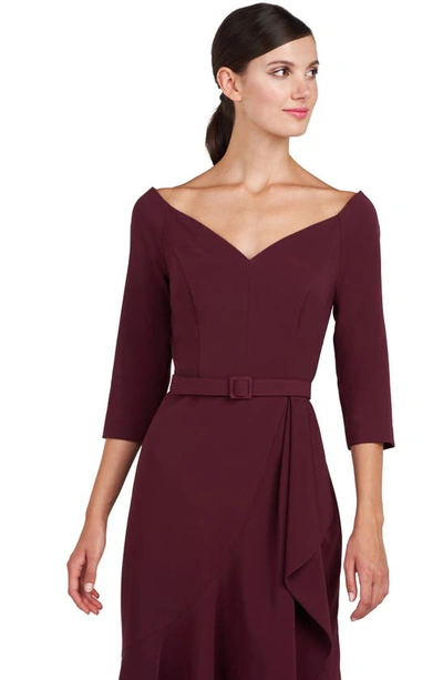 Shop Kay Unger Izzy Belted Cocktail Dress In Molasses
