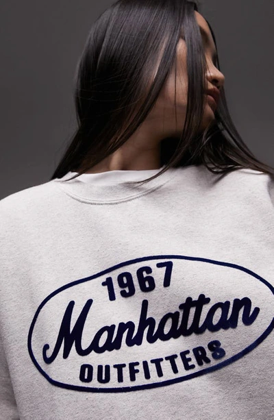 Shop Topshop Manhattan 1967 Graphic Sweatshirt In Beige
