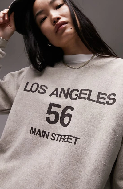 Shop Topshop Los Angeles Cotton Blend Sweatshirt In Beige