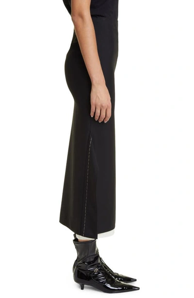 Shop The Row Patillon Side Slit Virgin Wool & Mohair Skirt In Black