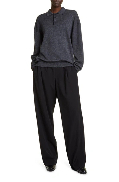 Shop The Row Rufos Pleated Wool Pants In Black
