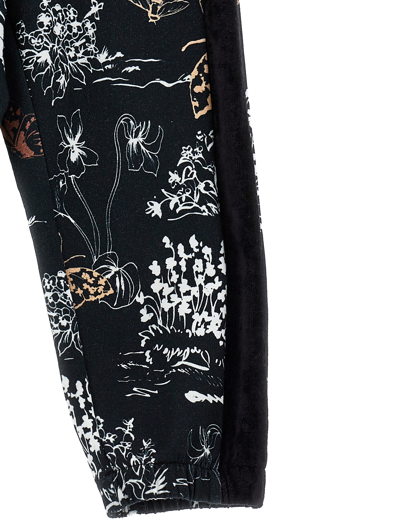 Monnalisa Fleece Joggers With Side Bands In Black