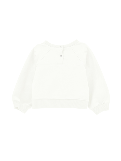 Monnalisa Cry Babies Sweatshirt With Ruffles In Cream