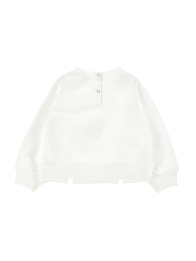 Monnalisa Cry Babies Sweatshirt With Ruffles In Cream