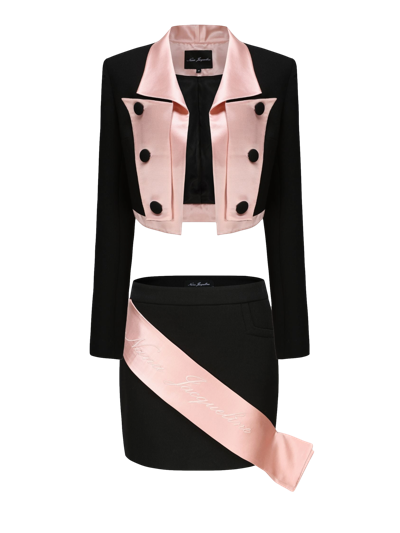 Shop Nana Jacqueline Ella Skirt Suit Set In Black