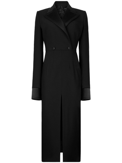 Shop Dolce & Gabbana Wool Midi Dress In Black