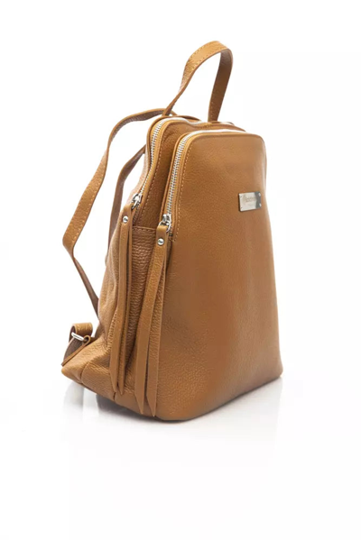 Shop Baldinini Trend Chic Beige Leather Backpack For Style On The Women's Go