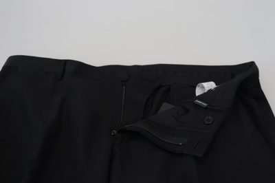 Shop Dolce & Gabbana Black Dress Wool Silk Trouser Men's Pants