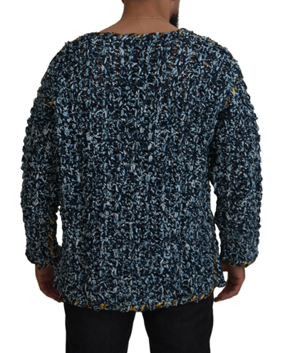 Dolce & Gabbana Blue Button Cardigan Fatto A Mano Sweater In Blue