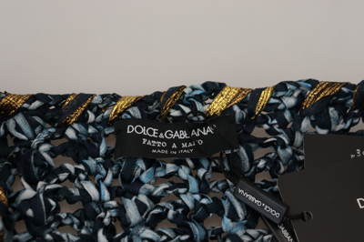 Dolce & Gabbana Blue Button Cardigan Fatto A Mano Sweater In Blue