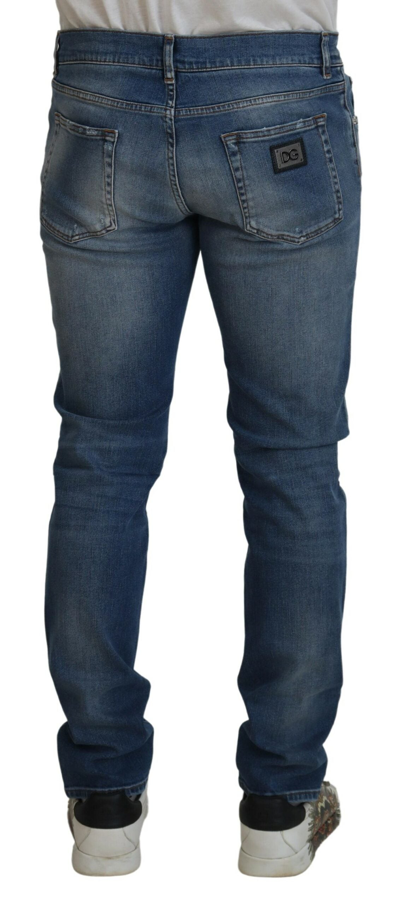 Shop Dolce & Gabbana Chic Slim Fit Italian Denim Men's Jeans In Blue