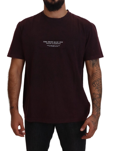 Shop Dolce & Gabbana Elegant Bordeaux Crewneck Men's Tee