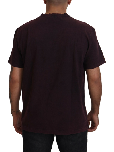 Shop Dolce & Gabbana Elegant Bordeaux Crewneck Men's Tee