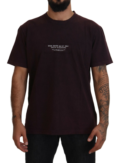 Shop Dolce & Gabbana Elegant Bordeaux Crewneck Men's Tee