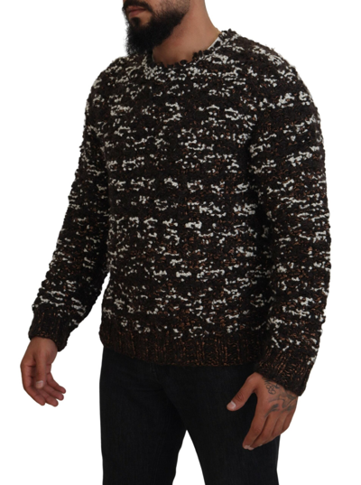Shop Dolce & Gabbana Elegant Bronze Knit Pullover Men's Sweater In Brown