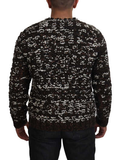 Dolce & Gabbana Brown Knitted Wool Fatto A Mano Sweater In Brown