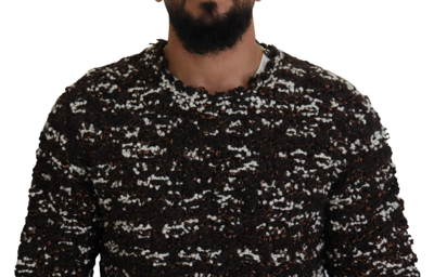 Dolce & Gabbana Brown Knitted Wool Fatto A Mano Sweater In Brown