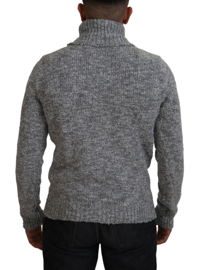 Shop Dolce & Gabbana Elegant Gray Wool-blend Turtleneck Men's Sweater