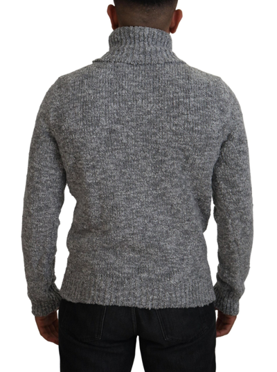 Dolce & Gabbana Gray Wool Knit Turtleneck Pullover Sweater In Gray