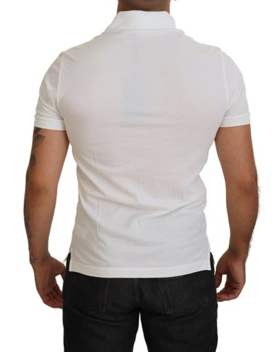 Shop Dolce & Gabbana White Cotton Logo Short Sleeve Polo Men's T-shirt