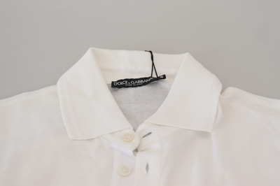 Shop Dolce & Gabbana White Cotton Logo Short Sleeve Polo Men's T-shirt