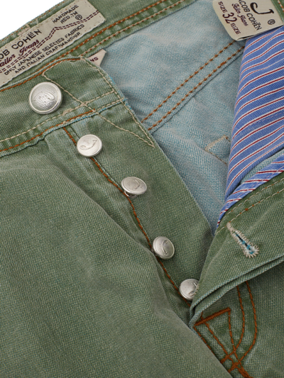 Shop Jacob Cohen Washed Green Jeans Men's Trousers
