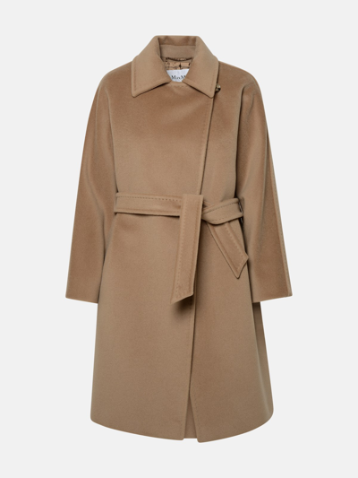 Shop Max Mara 'estella' Beige Wool And Cashmere Coat In Brown