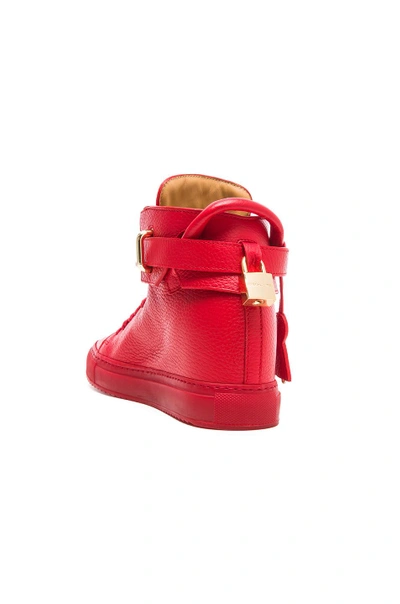 Shop Buscemi 100mm Leather Alta In Red