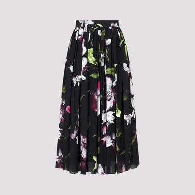 Shop Erdem Pleated Midi Length Skirt In Black