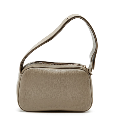 Shop La Canadienne Polly Leather Shoulder Bag In Taupe