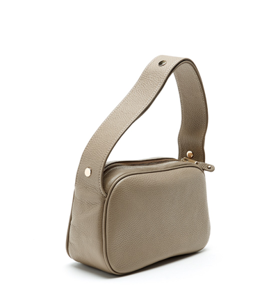 Shop La Canadienne Polly Leather Shoulder Bag In Taupe