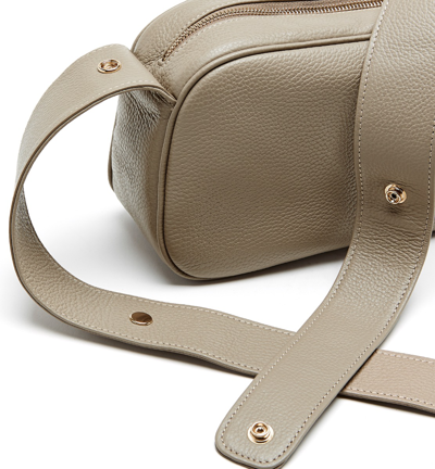 Shop La Canadienne Polly Leather Shoulder Bag In Taupe
