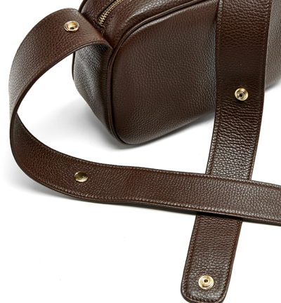 Shop La Canadienne Polly Leather Shoulder Bag In Brown