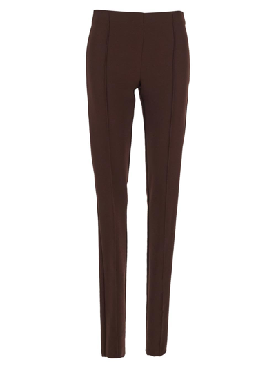 Shop Semicouture Straight Leg Trousers In Brown