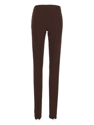 Shop Semicouture Straight Leg Trousers In Brown